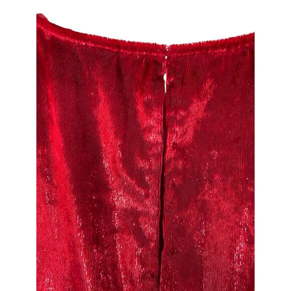 Lane Bryant Blouse Plus Short Sleeve Red Holiday Party Christmas Party Size 18 - Picture 7 of 11